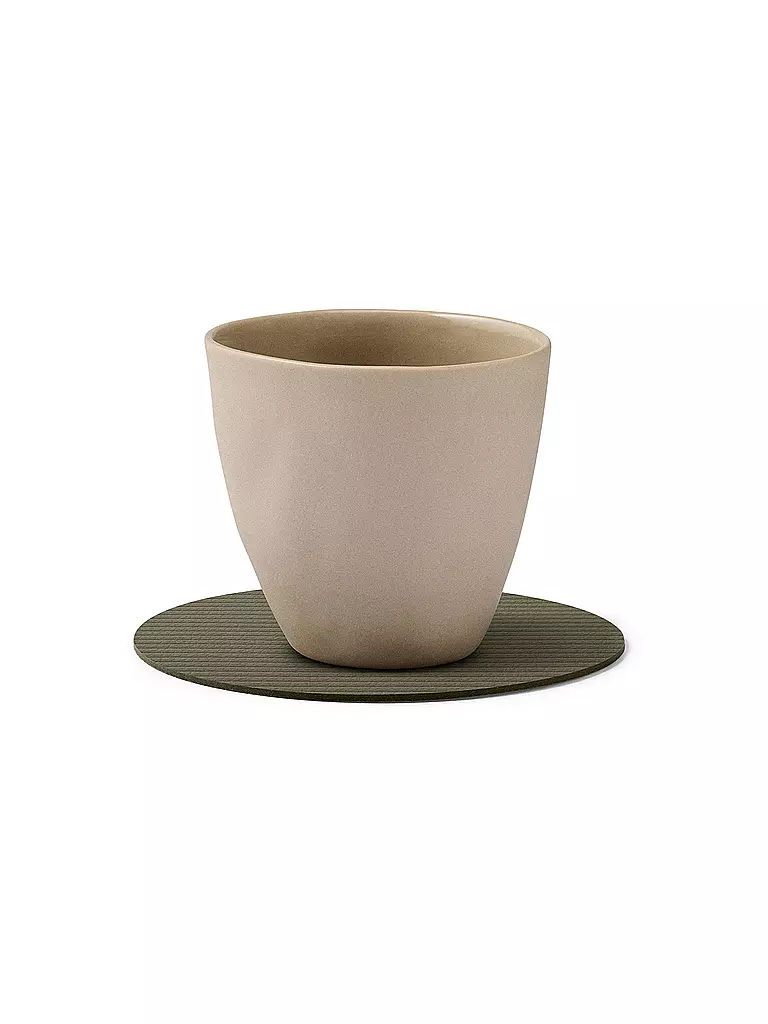 LIND DNA | Sottobicchiere 10cm CORDUROY ROTONDO Verde Militare | Verde scuro