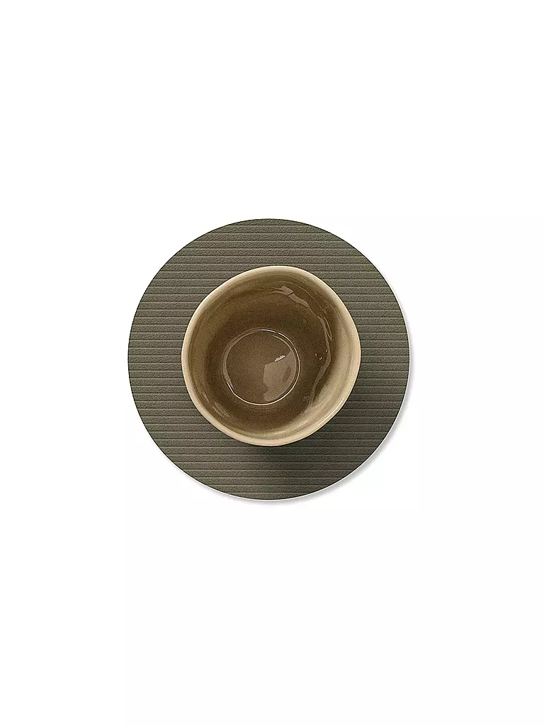 LIND DNA | Sottobicchiere 10cm CORDUROY ROTONDO Verde Militare | 