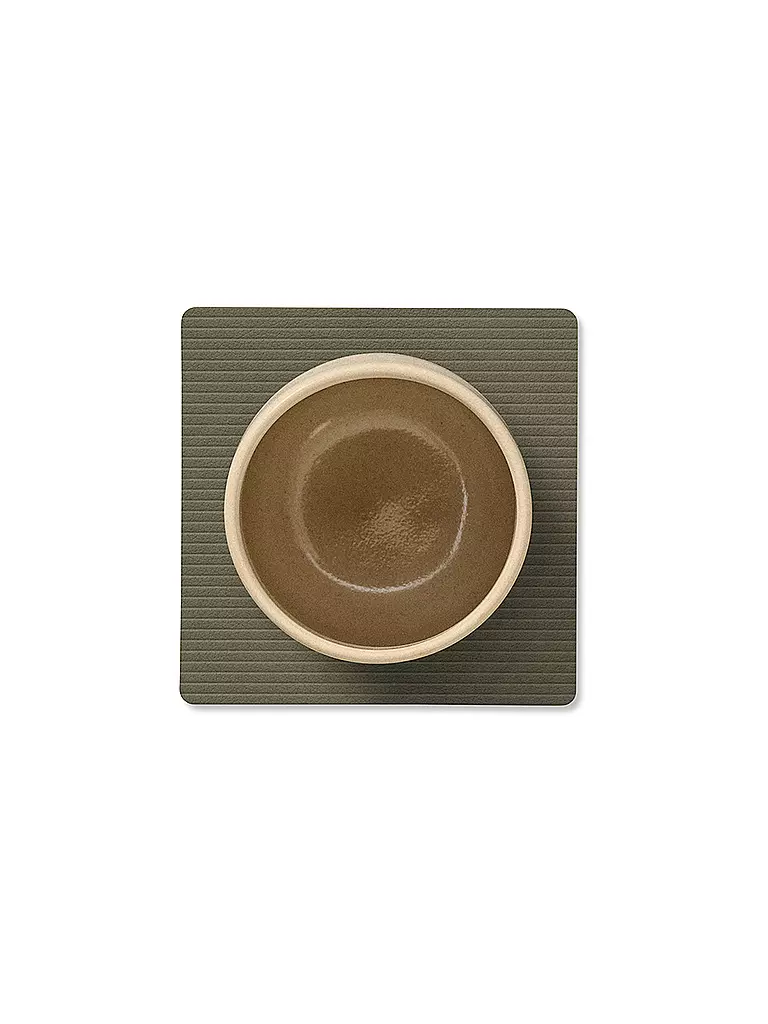 LIND DNA | Sottobicchiere 10x10cm CORDUROY ANGOLARE Verde Militare | 