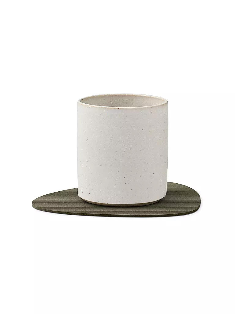 LIND DNA | Sottobicchiere 11x13cm CORDUROY OVAL Verde Militare | Verde scuro