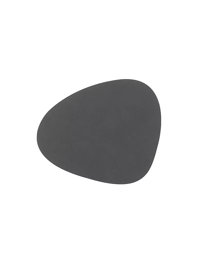 LIND DNA | Sottobicchiere in pelle ovale Nupo 11x13cm Antracite | Grigio