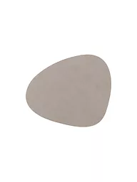 LIND DNA | Sottobicchiere in pelle ovale 11x13 cm Azzurro | Grigio chiaro