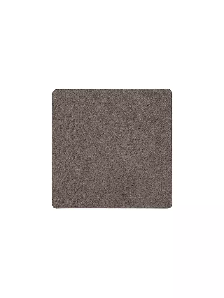 LIND DNA | Sottobicchiere in pelle quadrato 10x10 cm Caviar | Marrone