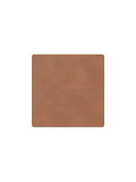 LIND DNA | Sottobicchiere in pelle quadrato 10x10 cm Caviar | Marrone