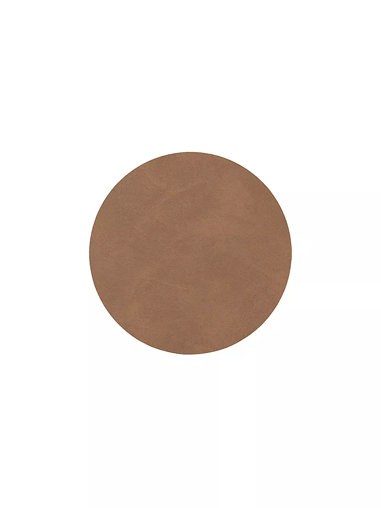 LIND DNA | Sottobicchiere in pelle rotondo Nupo 10cm Marrone | Marrone