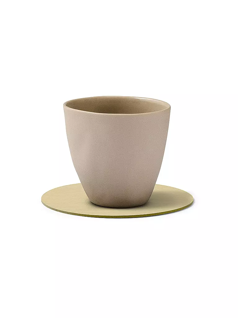 LIND DNA | Sottobicchiere in vetro 10 cm CORDUROY ROTONDO Lemon Sorbet | Beige