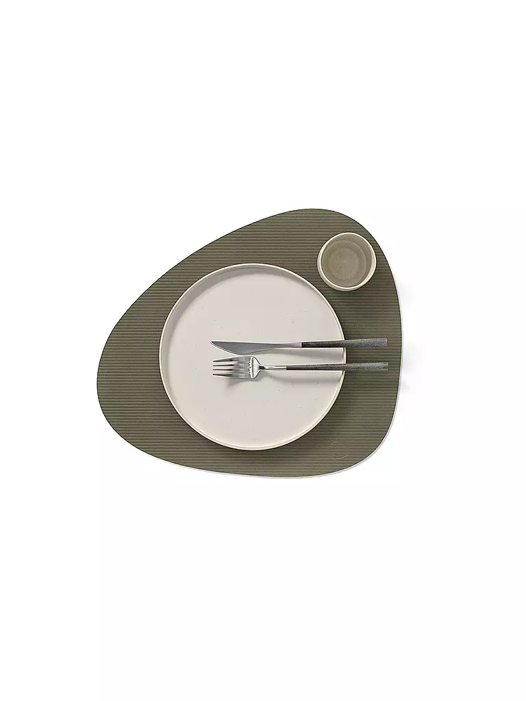 LIND DNA | Tavola 37x44cm CORDUROY OVALE Verde Militare | Verde scuro