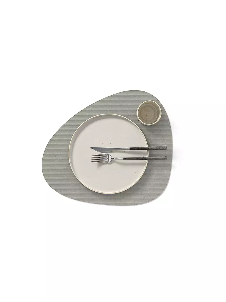LIND DNA | Tovaglietta 37x44cm CORDUROY OVAL Grigio Chiaro | Grigio chiaro