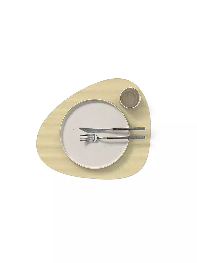 LIND DNA | Tovaglietta 37x44cm CORDUROY OVAL Lemon Sorbet | Beige