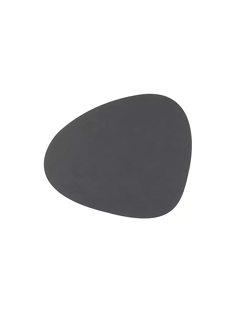 LIND DNA | Tovaglietta in pelle "Nupo" ovale 37x44 cm | Grigio