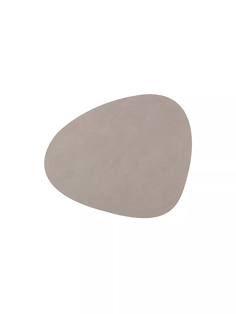 LIND DNA | Tovaglietta in pelle "Nupo" ovale 37x44 cm | Grigio chiaro