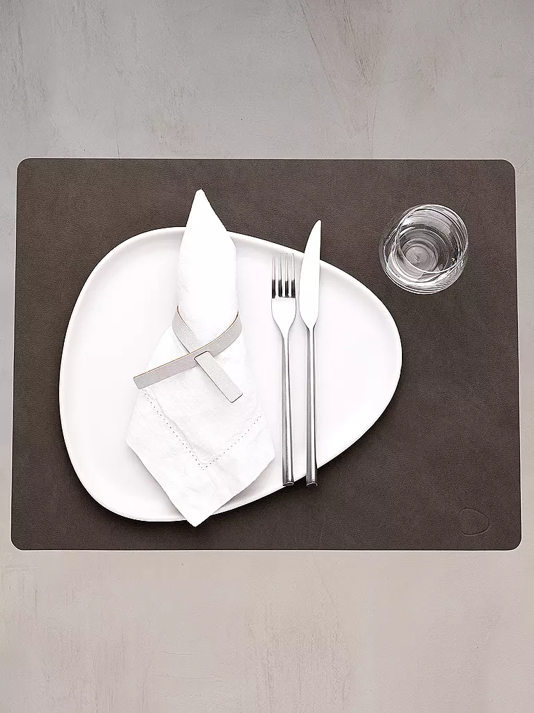 LIND DNA | Tovaglietta in pelle rettangolare NUPO 35x45cm Caviar | Marrone