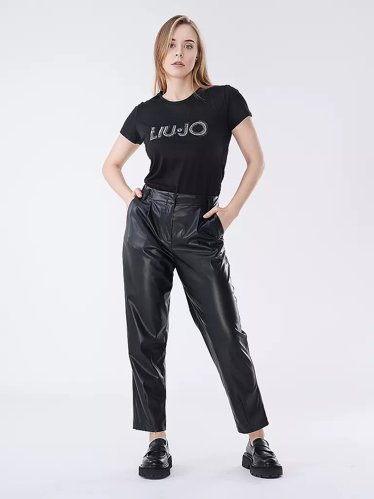 LIU JO | Hose in Lederoptik  | Nero