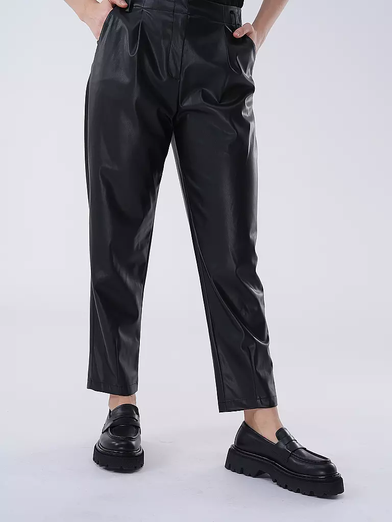 LIU JO | Hose in Lederoptik  | Nero