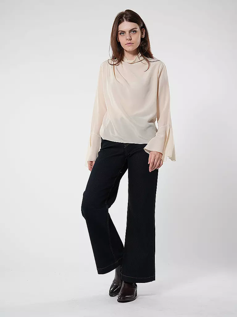 LIU JO | Seidenbluse TUNICA DRAPPEGGIATA | Beige