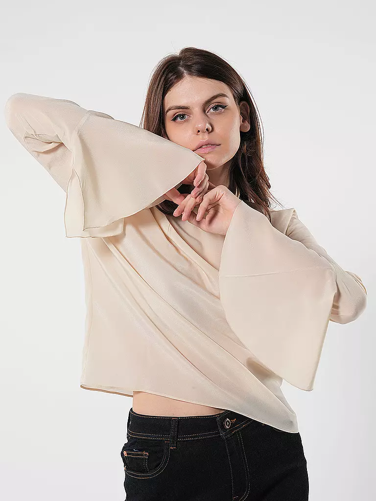 LIU JO | Seidenbluse TUNICA DRAPPEGGIATA | Beige