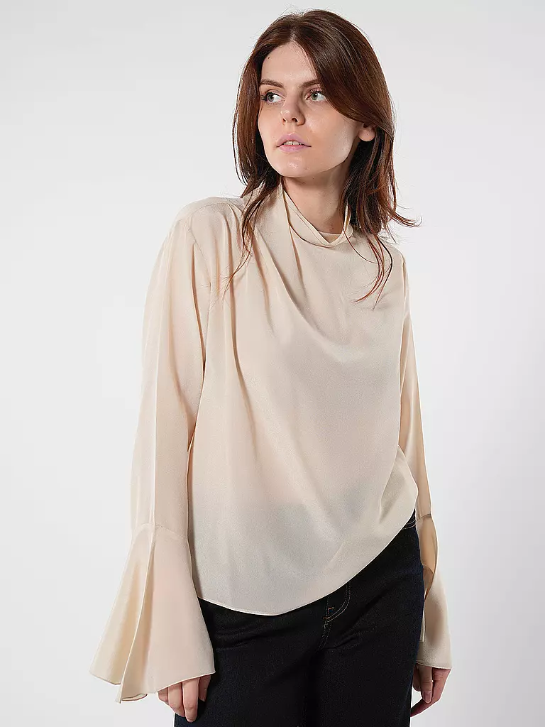 LIU JO | Seidenbluse TUNICA DRAPPEGGIATA | Beige