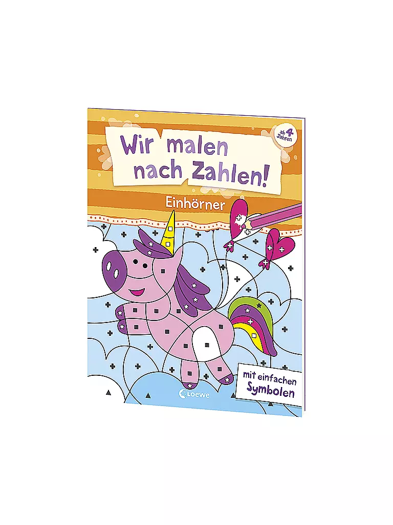LOEWE VERLAG | Libro da colorare - Dipingiamo con i numeri - Unicorni | Senza colore