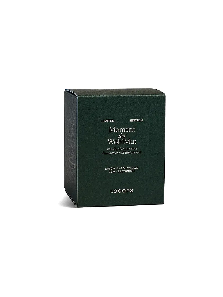 LOOOPS | Candela profumata 75g MOMENT DER WOHLMUT | Verde scuro