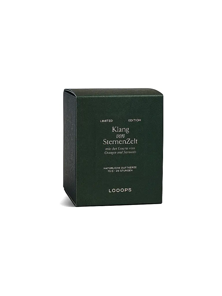 LOOOPS | Candela profumata 75g Suono del firmamento | Verde scuro