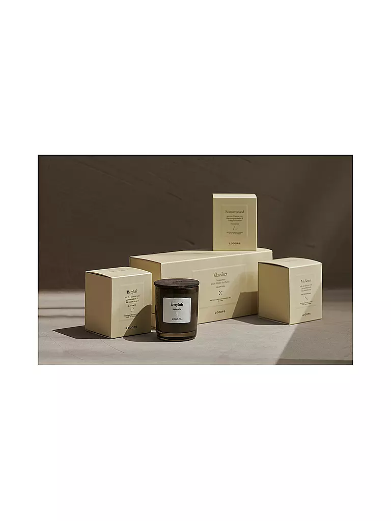 LOOOPS | Cofanetto regalo con candele profumate 3 pz KLASSIK | Verde scuro