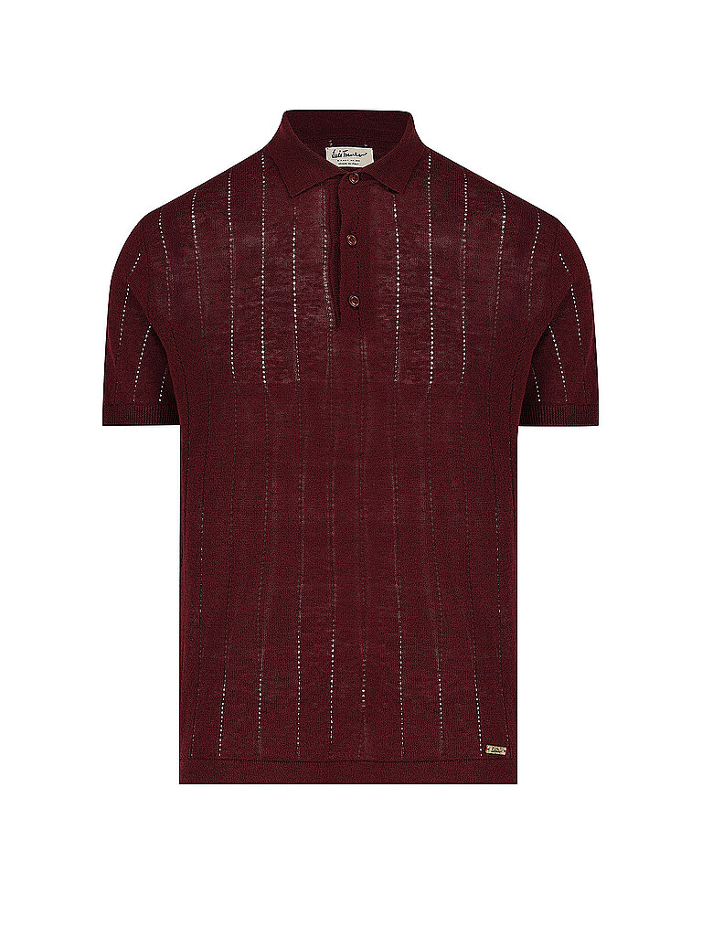 Trachtenpoloshirt LUVIC rosso scuro S