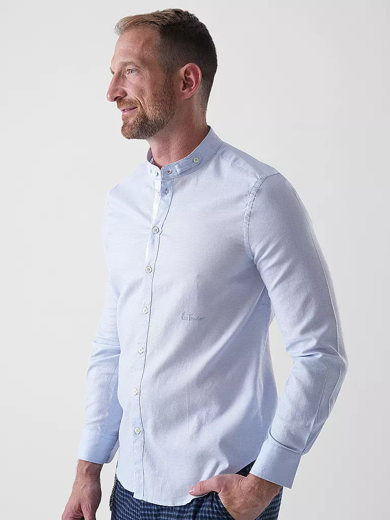 LUIS TRENKER | Camicia tradizionale LUBERNET STRUTTURA | Blu chiaro
