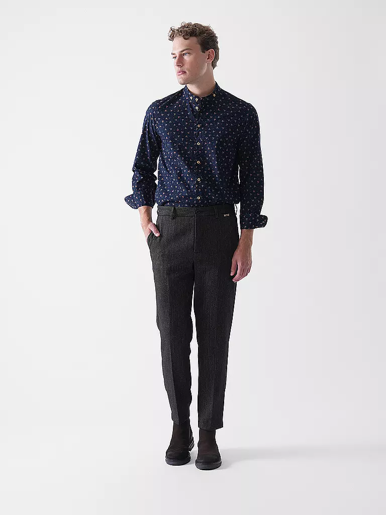 LUIS TRENKER | Camicia tradizionale LUBERNET | Blu scuro