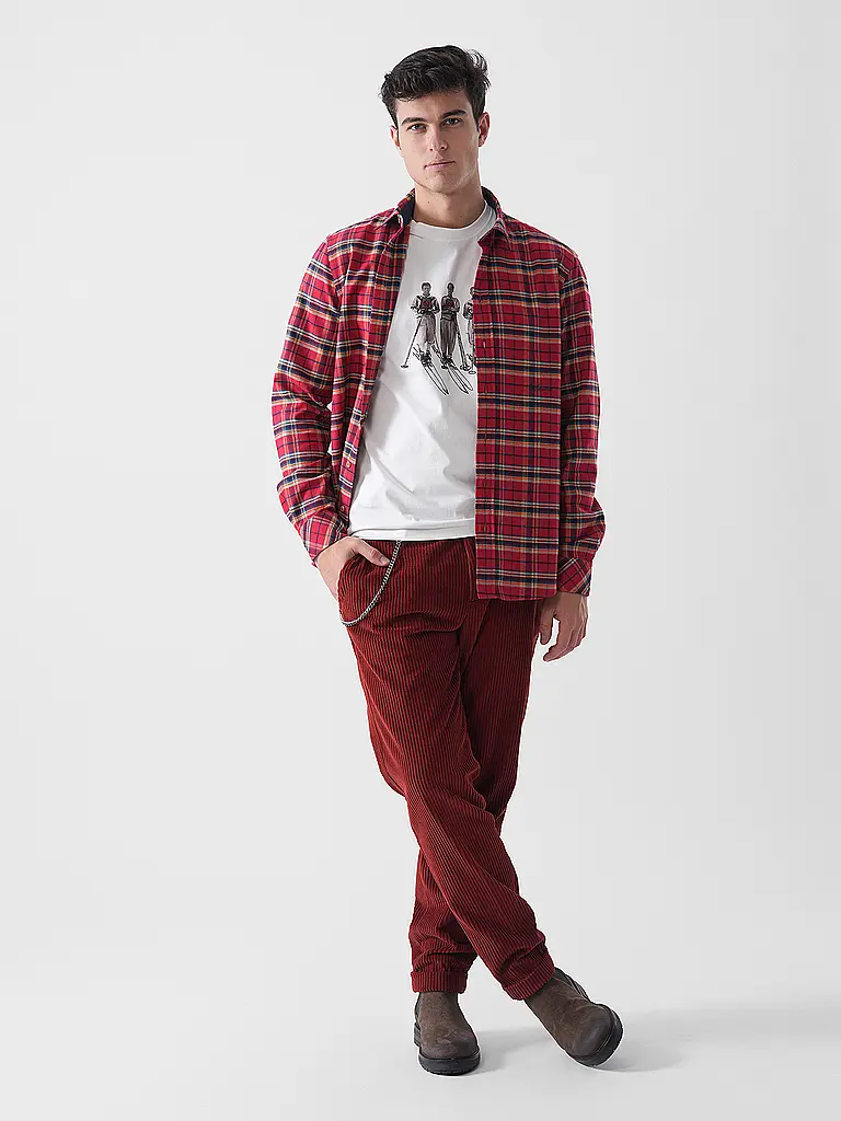 LUIS TRENKER | Camicia tradizionale LUBODO | Rosso