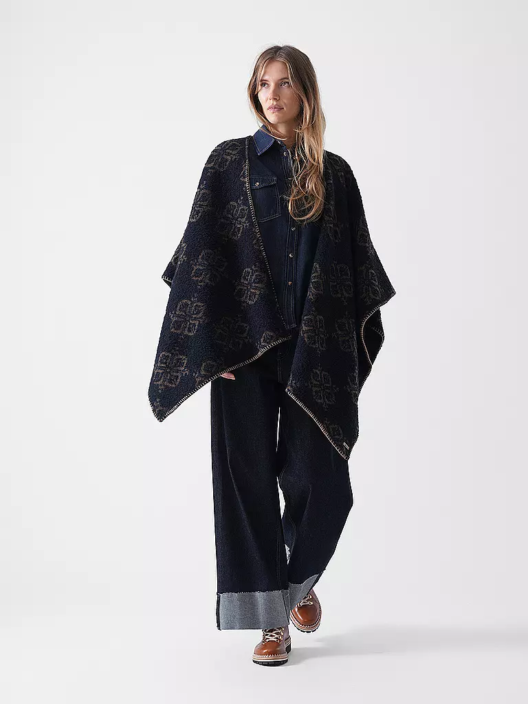 LUIS TRENKER | Cape - Poncho LURILUSSA MACRO | Blu scuro
