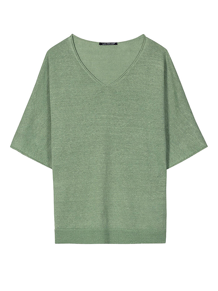 Pullover in lino verde 40