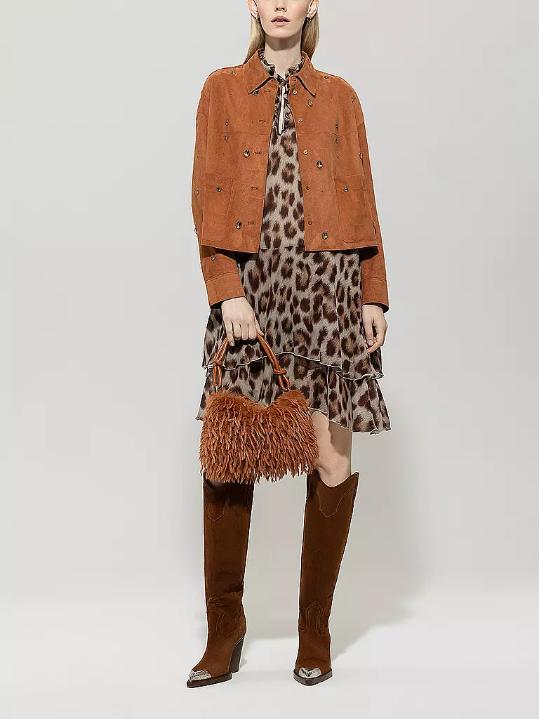 LUISA CERANO | Giacca in pelle | Arancione