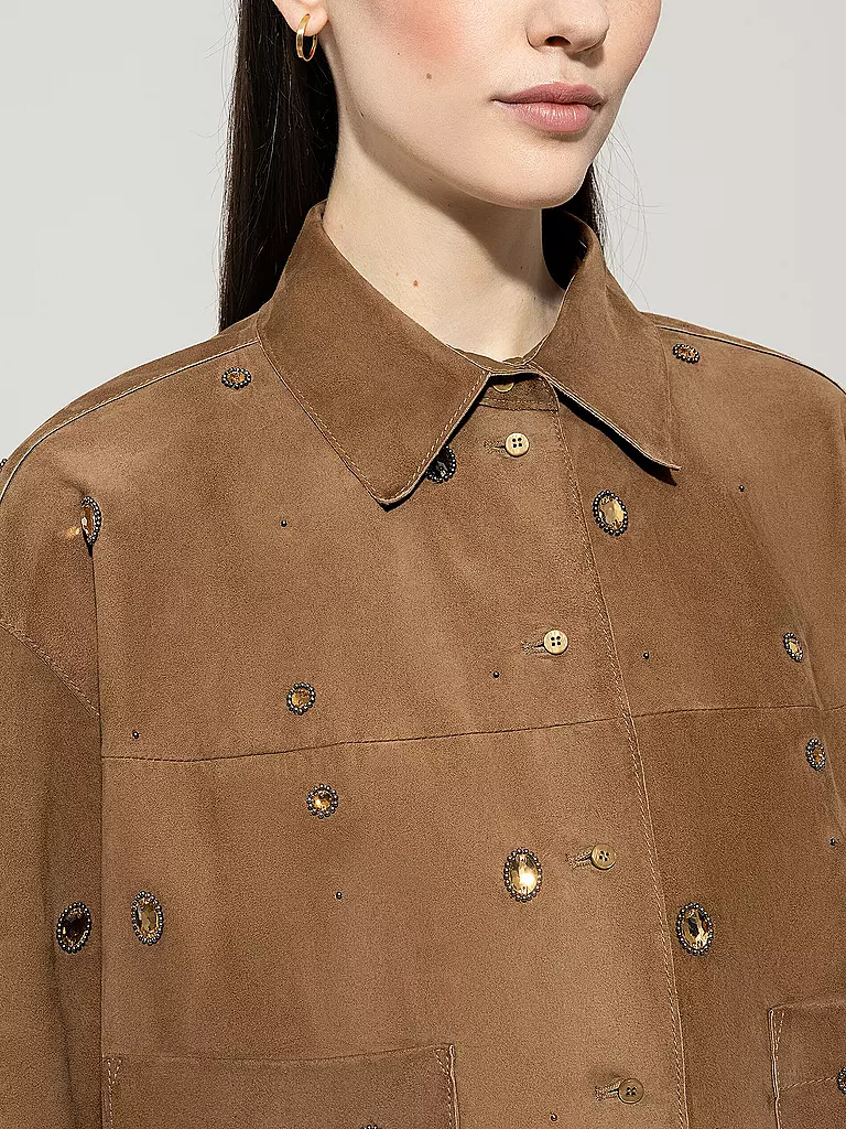 LUISA CERANO | Giacca in pelle | Marrone