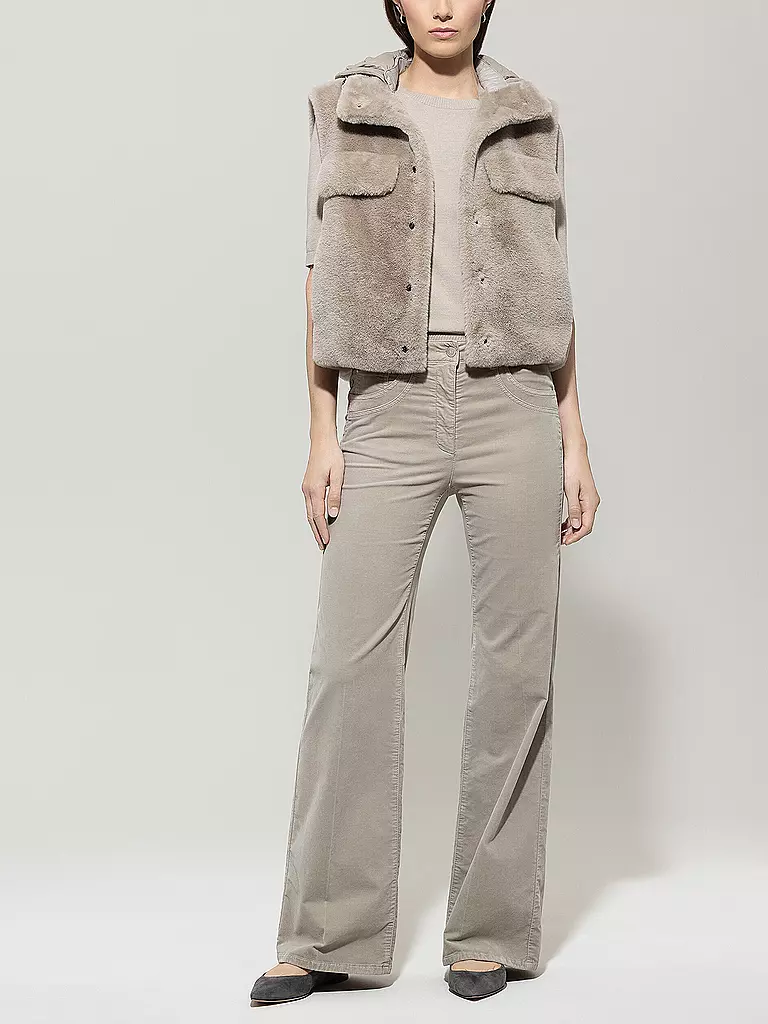 LUISA CERANO | Gilet effetto pelliccia | Beige