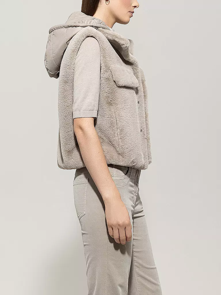 LUISA CERANO | Gilet effetto pelliccia | Beige