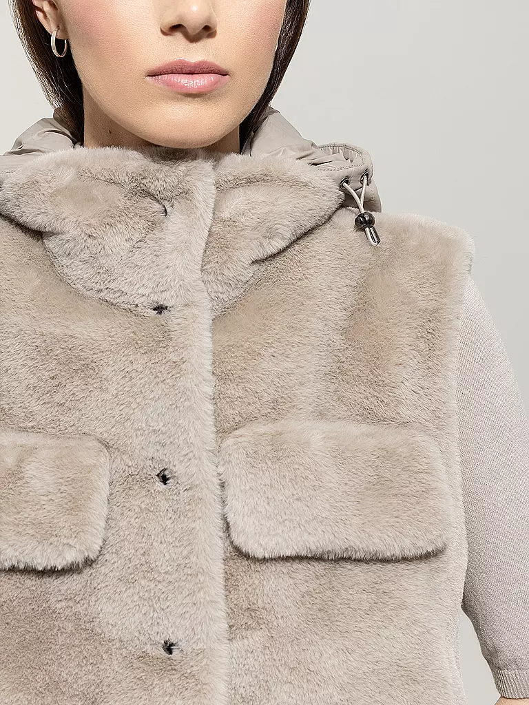 LUISA CERANO | Gilet effetto pelliccia | Beige