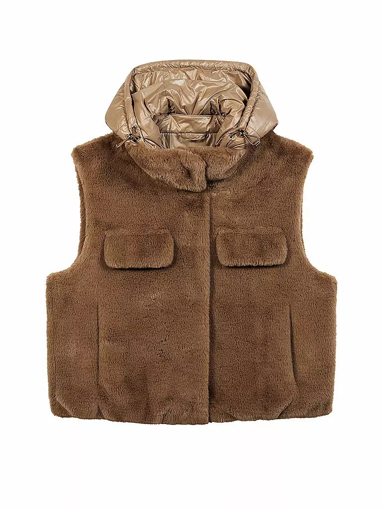 LUISA CERANO | Gilet in finta pelliccia | Marrone chiaro