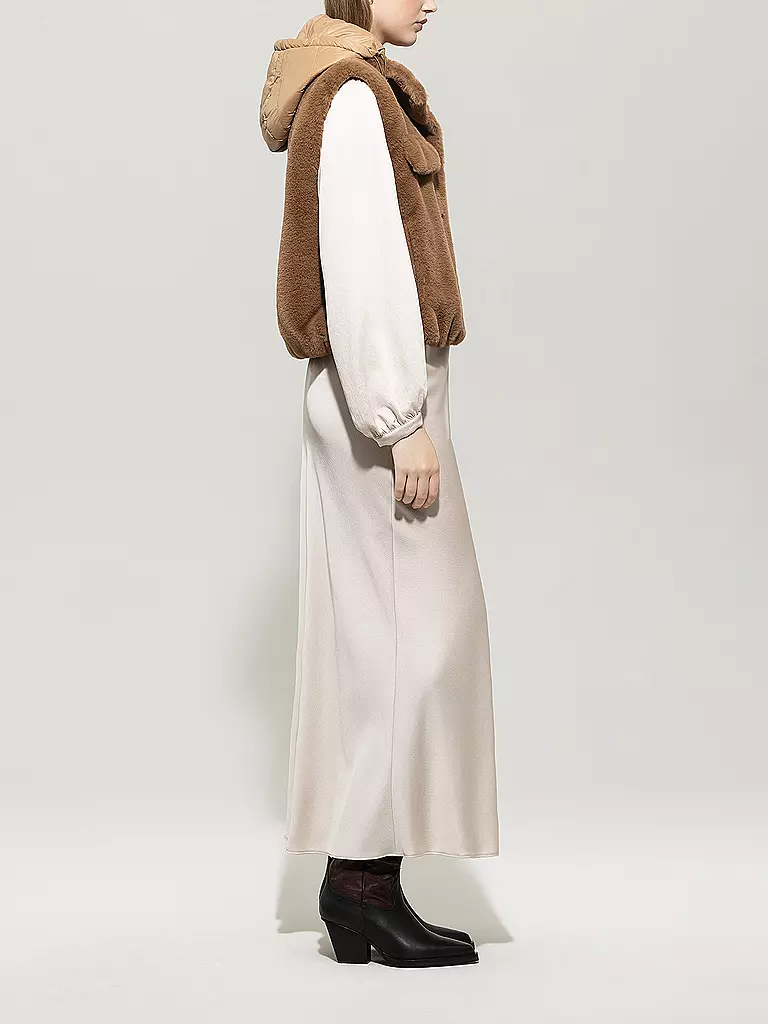 LUISA CERANO | Gilet in finta pelliccia | Marrone chiaro