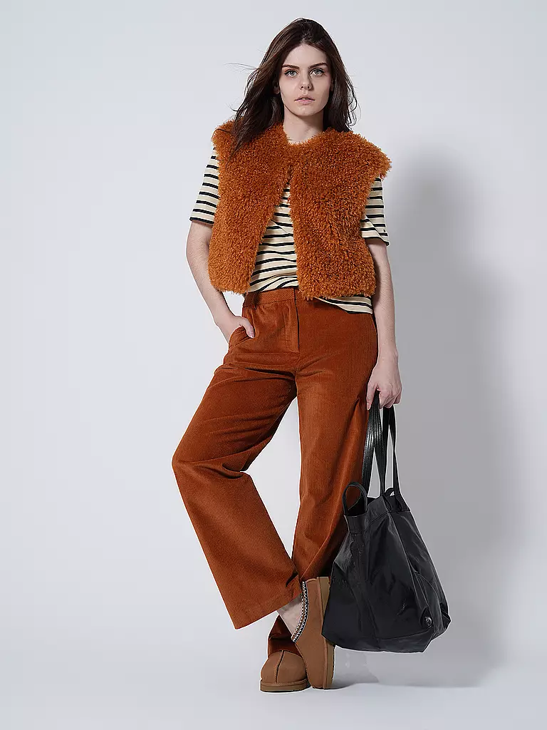 LUISA CERANO | Gilet in pelliccia sintetica | Arancione