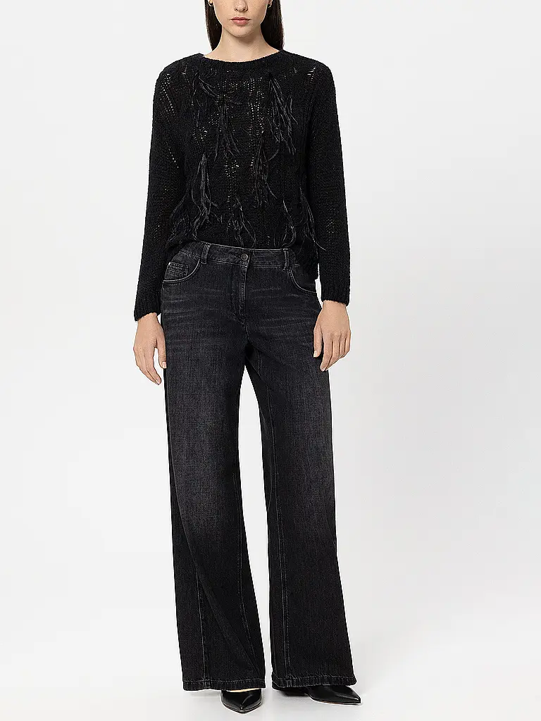 LUISA CERANO | Jeans Wide Leg | Nero
