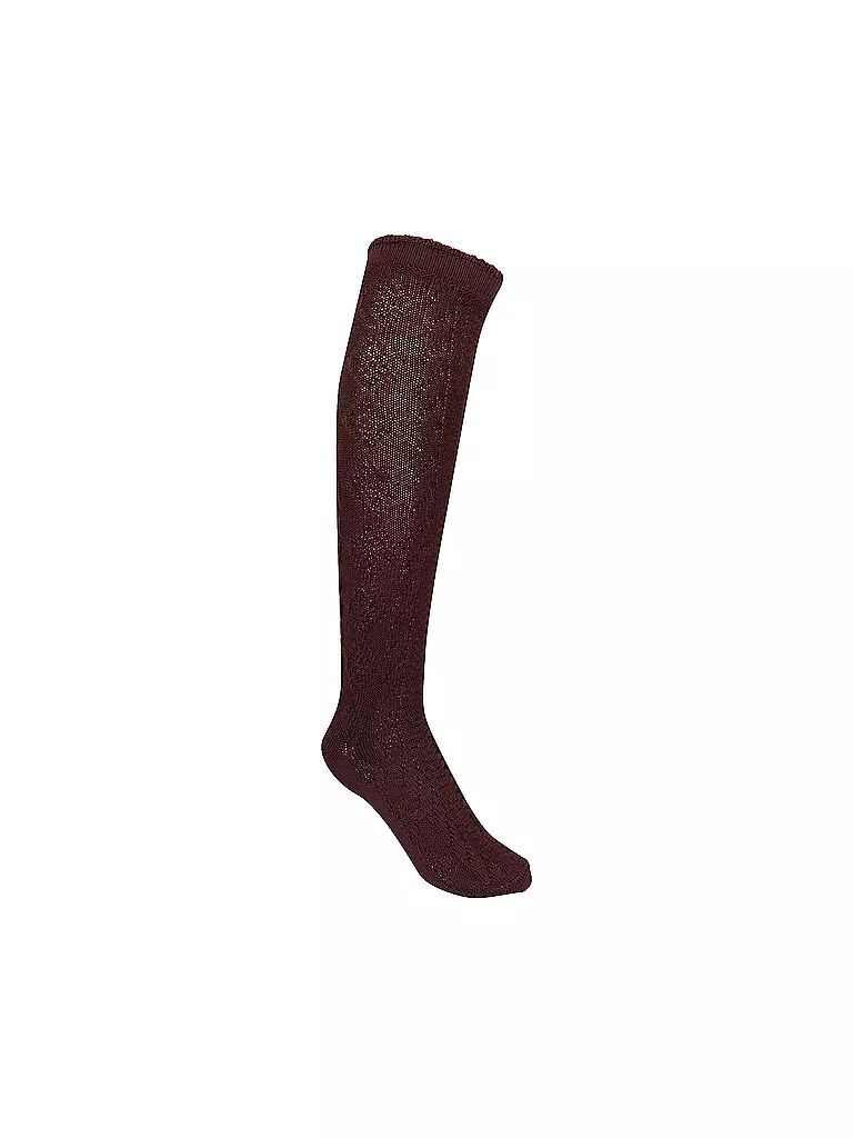 LUISE STEINER | Calze al ginocchio tradizionali bordeaux | Rosso scuro