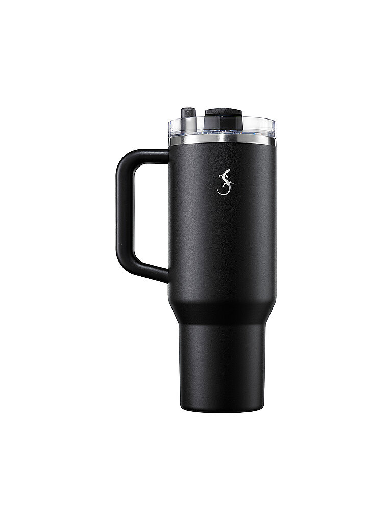 Bicchiere isolante con cannuccia 1,2 l Nero nero