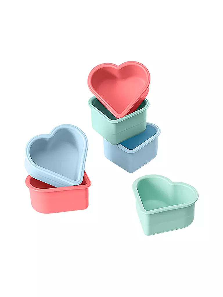 LURCH | Flexiform Muffinliner Cuore Set da 6 Mix Pastello | Multicolore