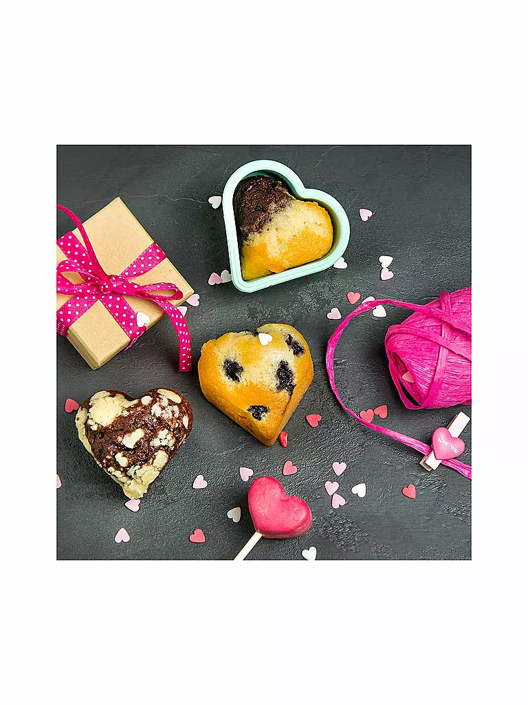 LURCH | Flexiform Muffinliner Cuore Set da 6 Mix Pastello | Multicolore