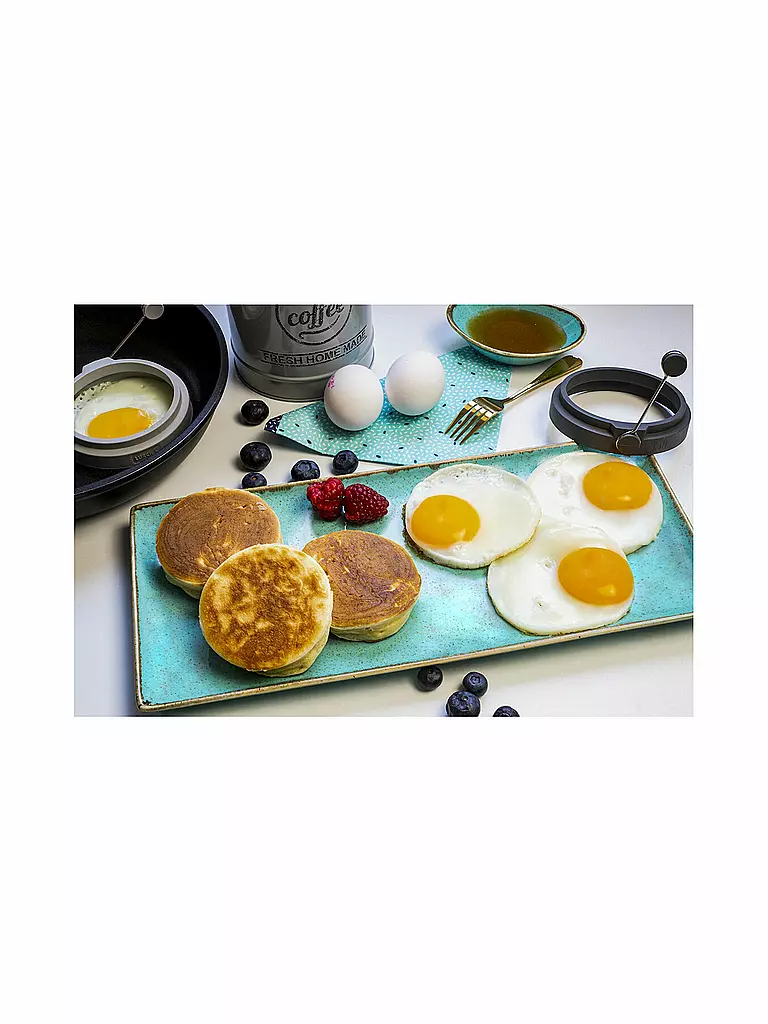 LURCH | Forma per uova rotonda, set da 2, silicone, grigio chiaro/grigio ferro |