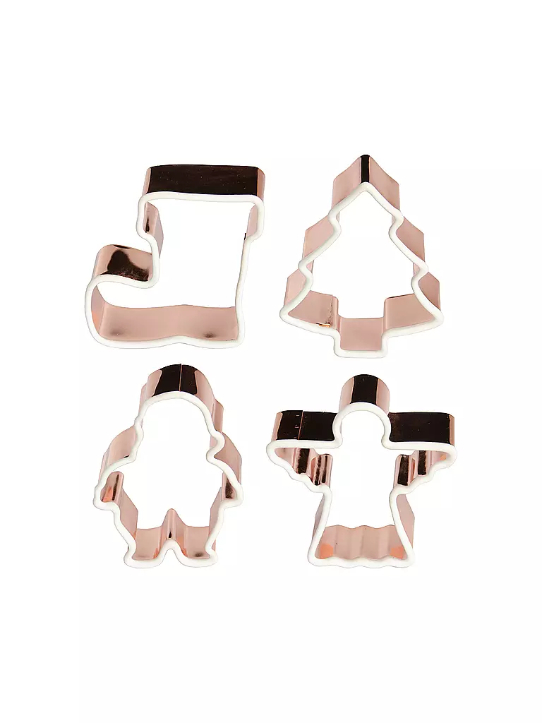 LURCH | Formine per biscotti 4 pz. XMAS MINI Rame/Silicone | Rame