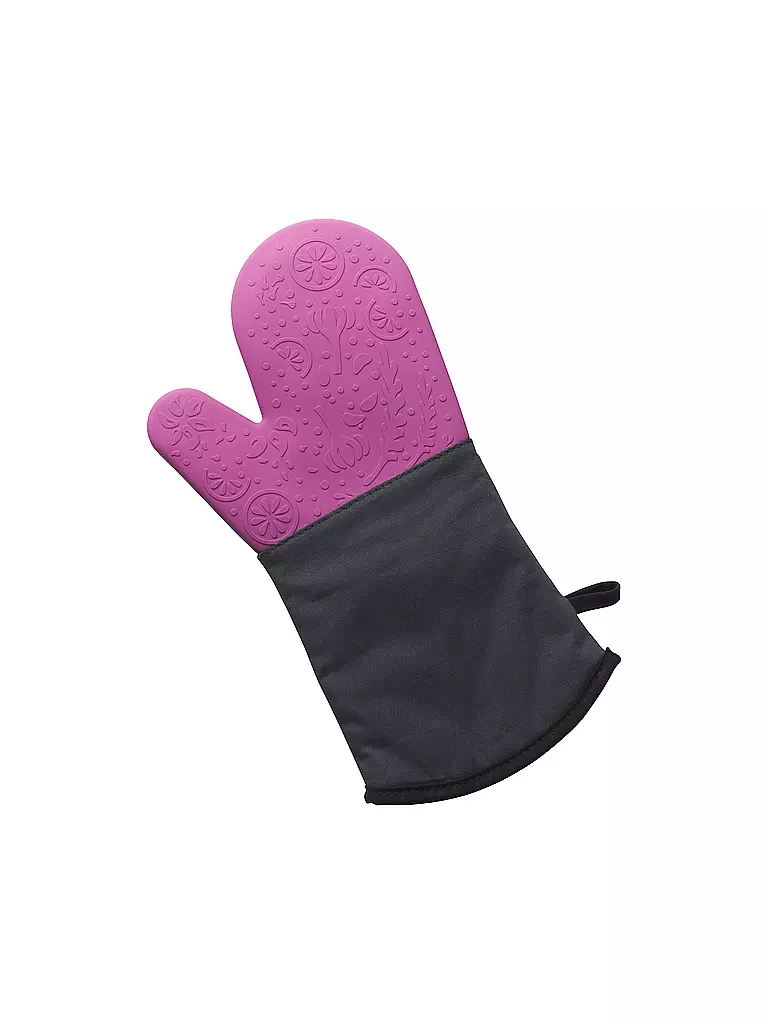 LURCH | Guanto da forno in silicone rosa/nero | Rosa