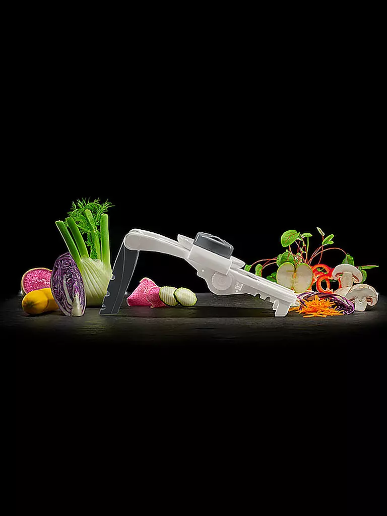 LURCH | Variohobel grigio pietra/bianco, fette, ondulato, julienne | 