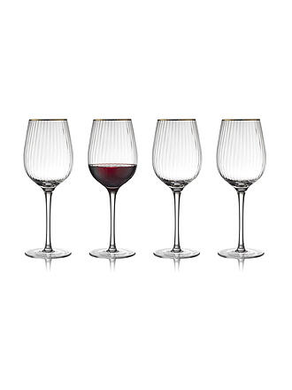 LYNGBY GLAS | Set di 4 bicchieri da vino rosso con bordo dorato PALERMO 40cl