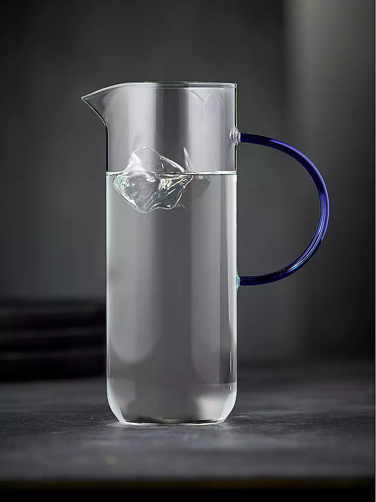 LYNGBY GLAS | Brocca in vetro TORINO 1,1 l Trasparente/ Blu | Trasparente
